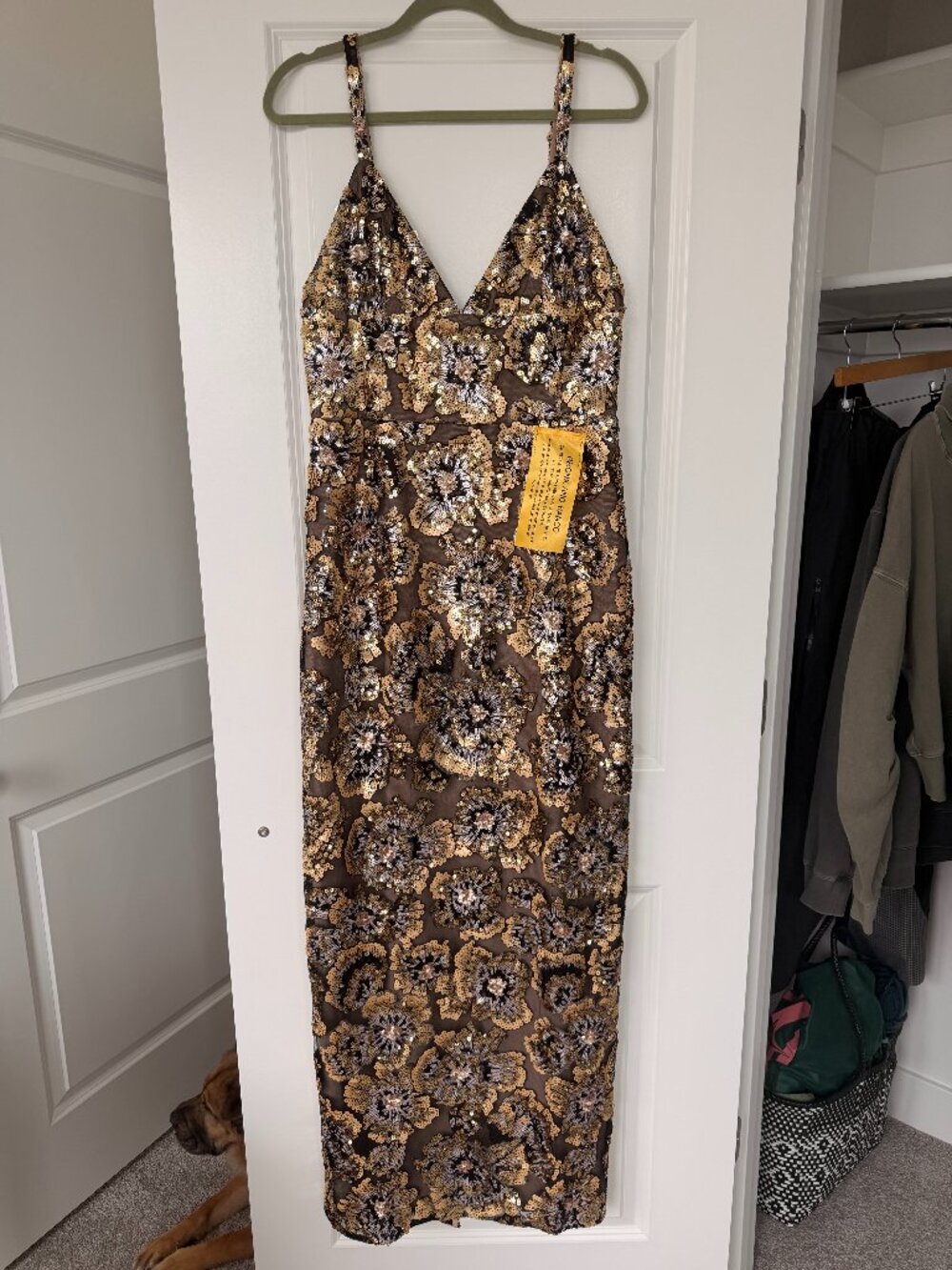 BRAND NEW NEVER USED- Bronx and Banco, Allegra Sequin Gold Multi Gown - Size 10 - Picture 5 of 8